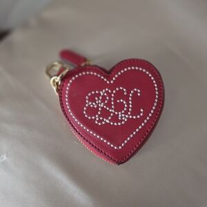 Ralph Lauren Red Heart Coin Pouch with Gold Hardware